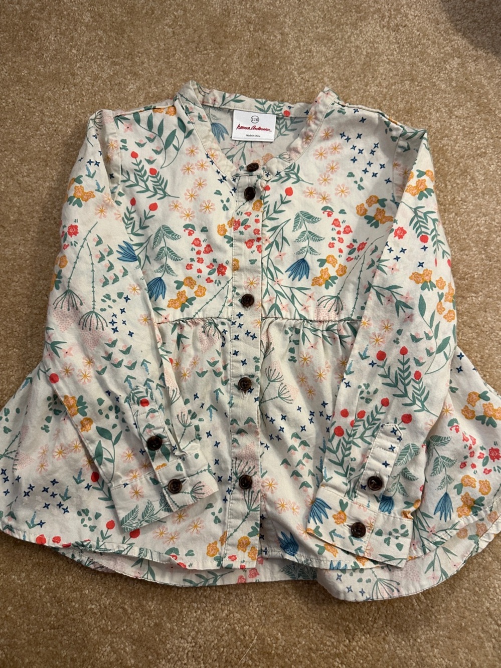 Hanna Andersson 110 (girls 5) Floral Buttondown Tunic